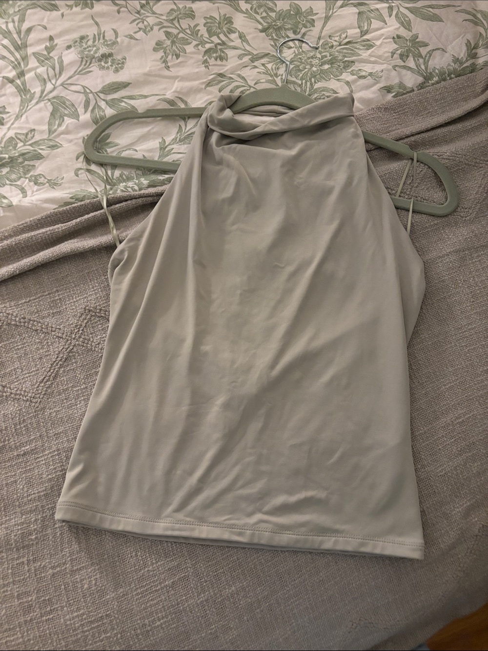 House of Harlow 1960 Sleeveless High Neck Camisole in Light Gray